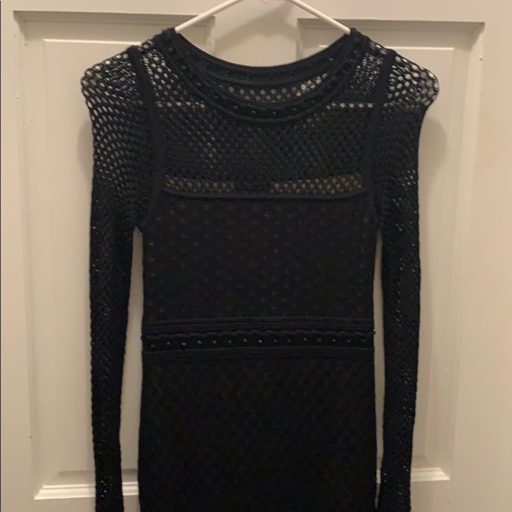 Knitted Venus black sheath dress
